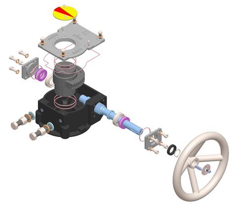 Quarter Turn Worm Gear Operator for Manual Operation
